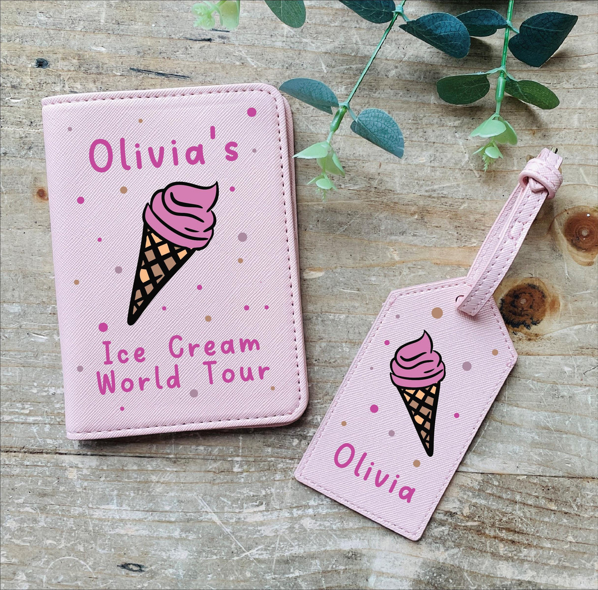 Personalised Ice Cream World Tour Passport And Luggage Tag