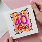 Personalised 40th Birthday Stripe Card