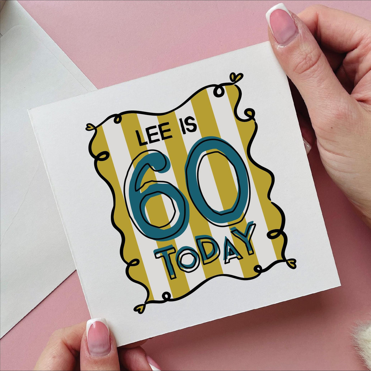 Personalised 60th Birthday Stripe Card