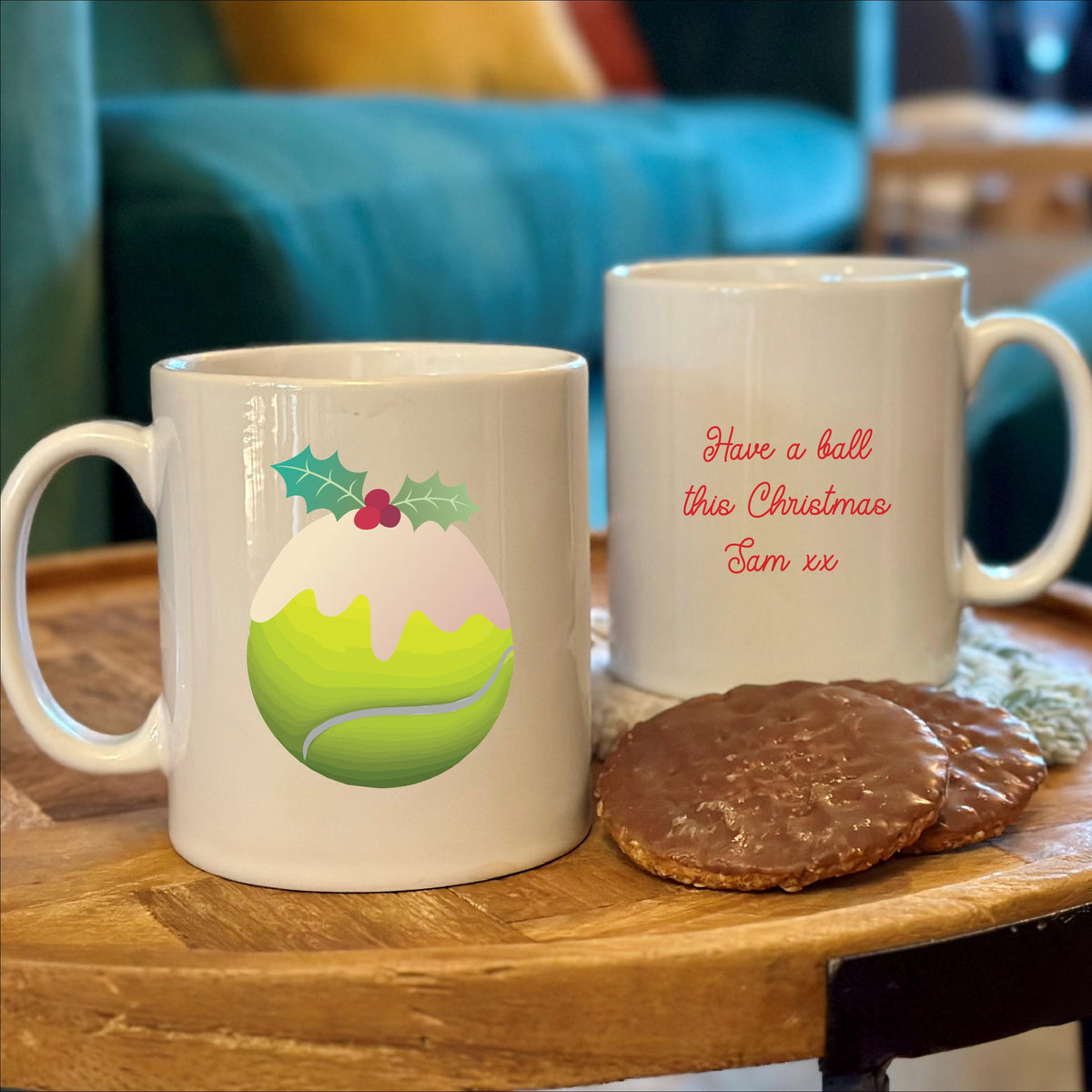 Christmas Pudding Tennis Christmas Mug