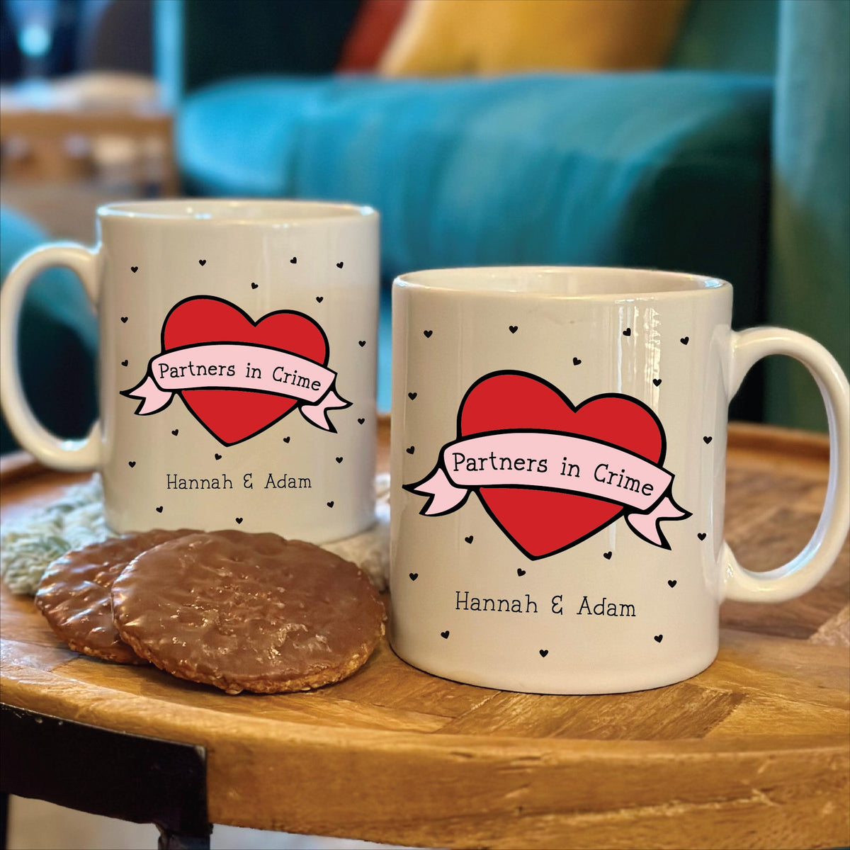 Personalised Partners In Crime Matching Mugs