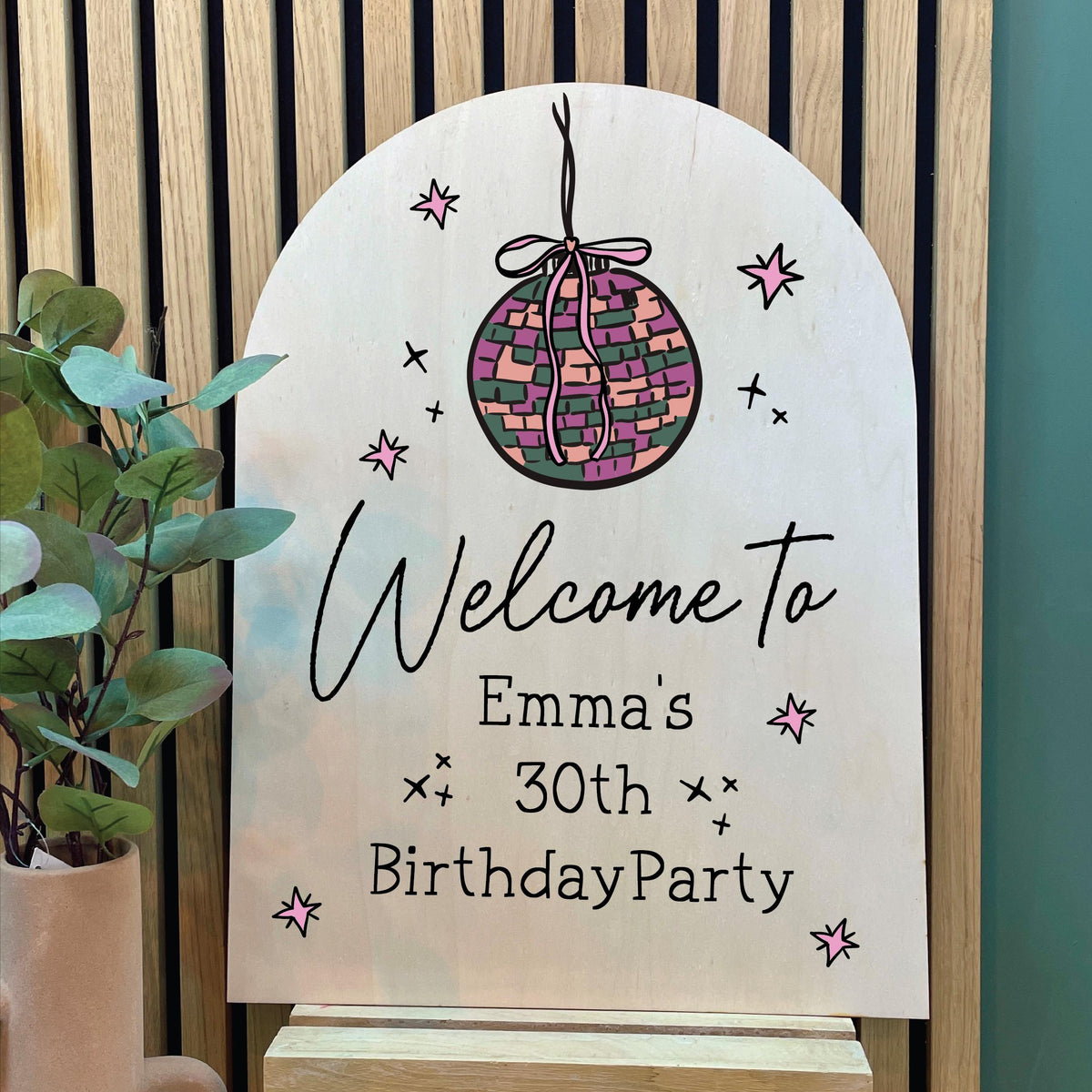 Disco Ball Birthday Party Sign