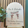 Champagne And Bows Personalised Anniversary Party Sign