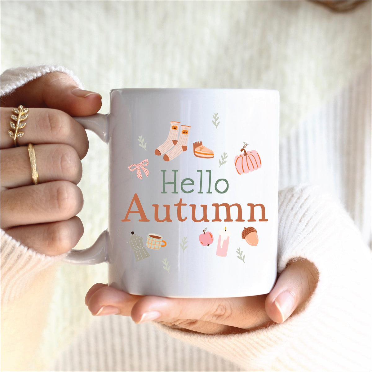 Personalised Hello Autumn Mug