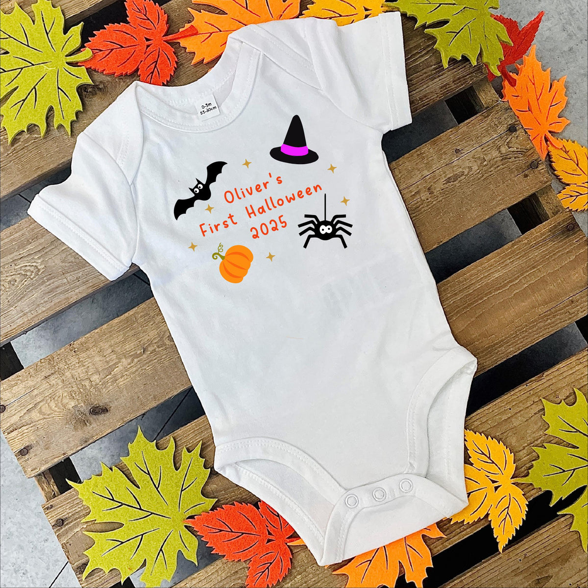 Personalised Halloween Objects Baby Vest