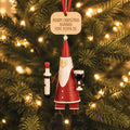 Personalised Metal Wine Santa Christmas Decoration