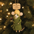 Personalised Felt Spa Mouse Christmas Decoration