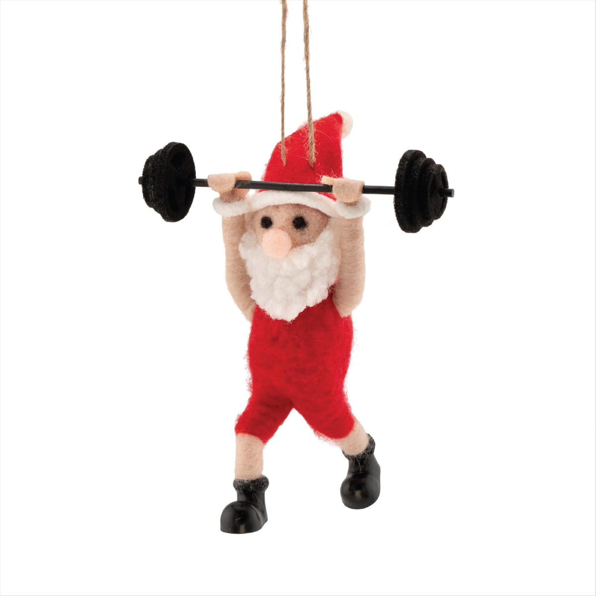 Personalised Felt Weight Lifting Gym Santa