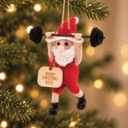 Personalised Felt Weight Lifting Gym Santa