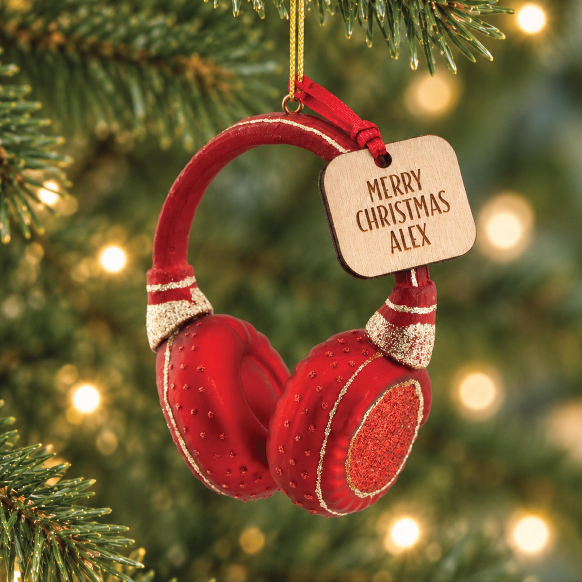 Personalised Headphone Shaped Bauble