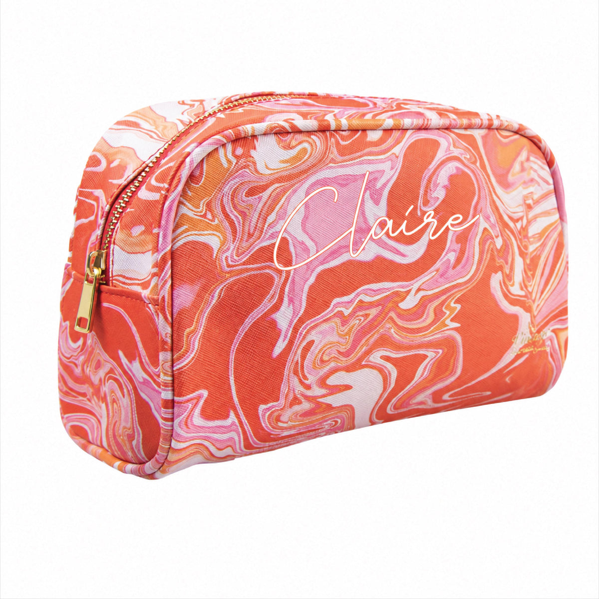 Personalised Large Marble Print Washbag For Her