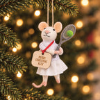 Personalised Tennis Mouse Christmas Bauble