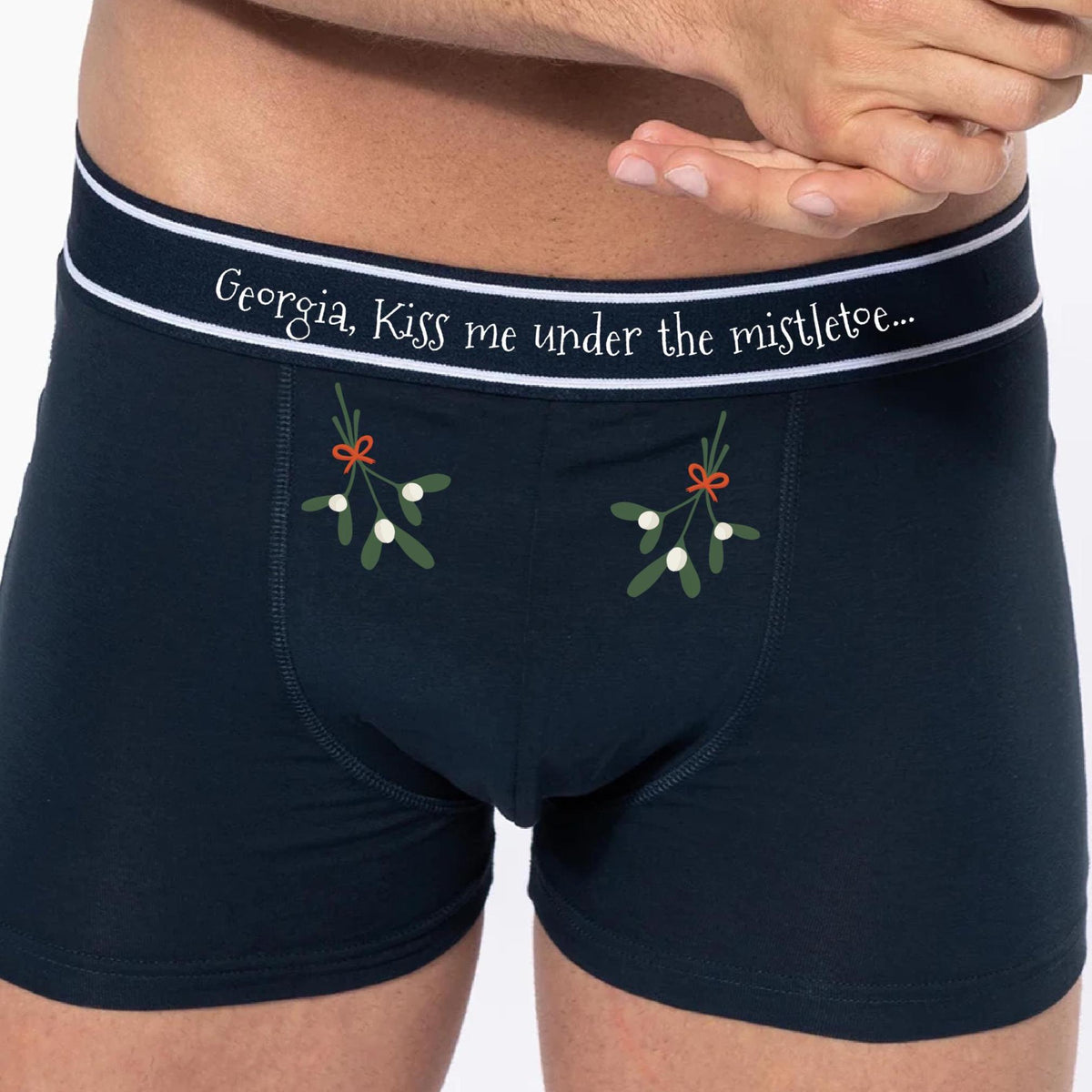 Personalised Cheeky Christmas Mistletoe Underwear
