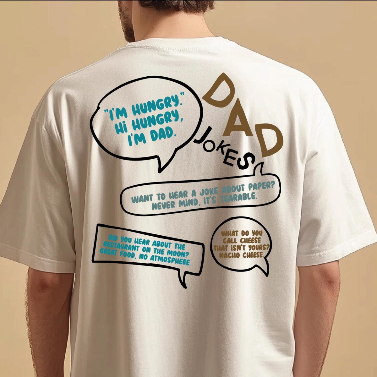 Personalised Bad Dad Jokes Graphic T Shirt