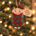 Personalised Metal Pigs In Blankets Christmas Decoration