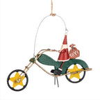 Personalised Santa On A Motorcycle Bauble