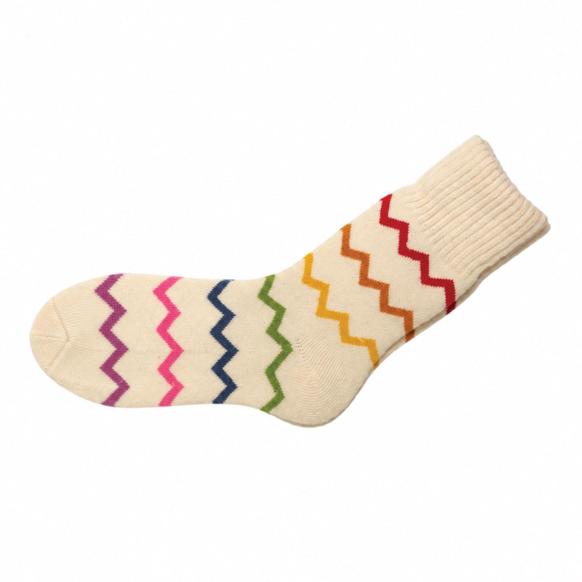 Personalised Colourful Zig Zag Cosy Socks