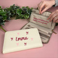 Personalised Bow Design Travel Jewellery Case