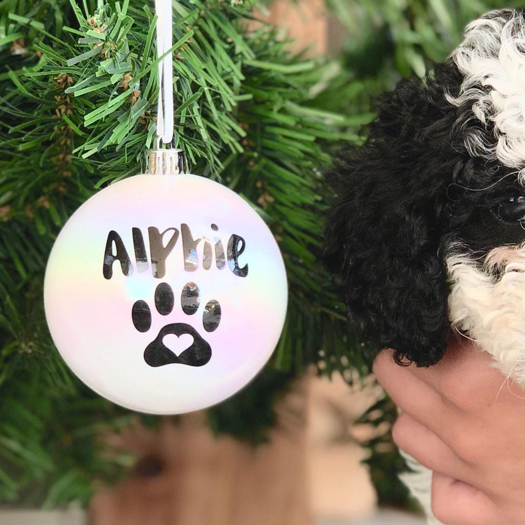 Personalised Pet Pawprint Bauble