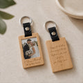Personalised 5th Anniversary Wooden Photo Keyring