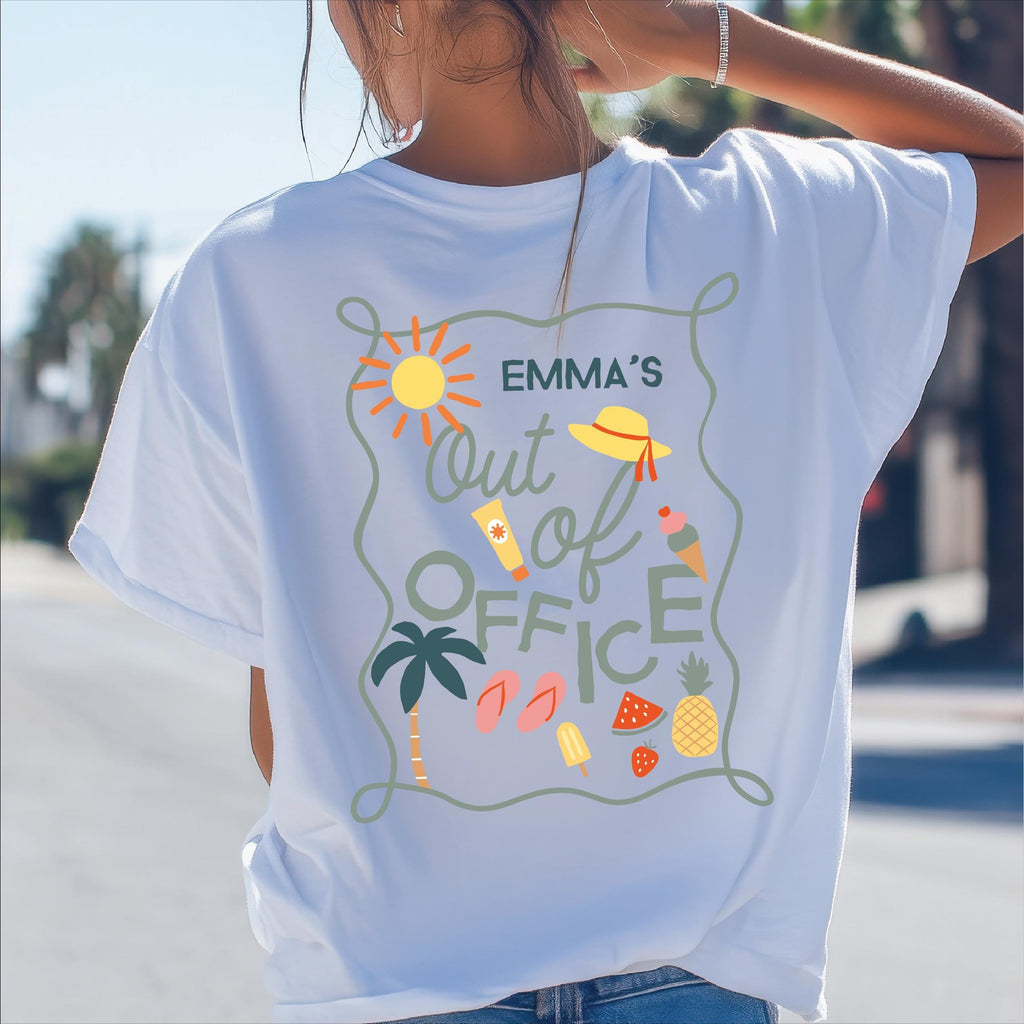 Personalised Out Of Office Holiday Graphic T Shirt