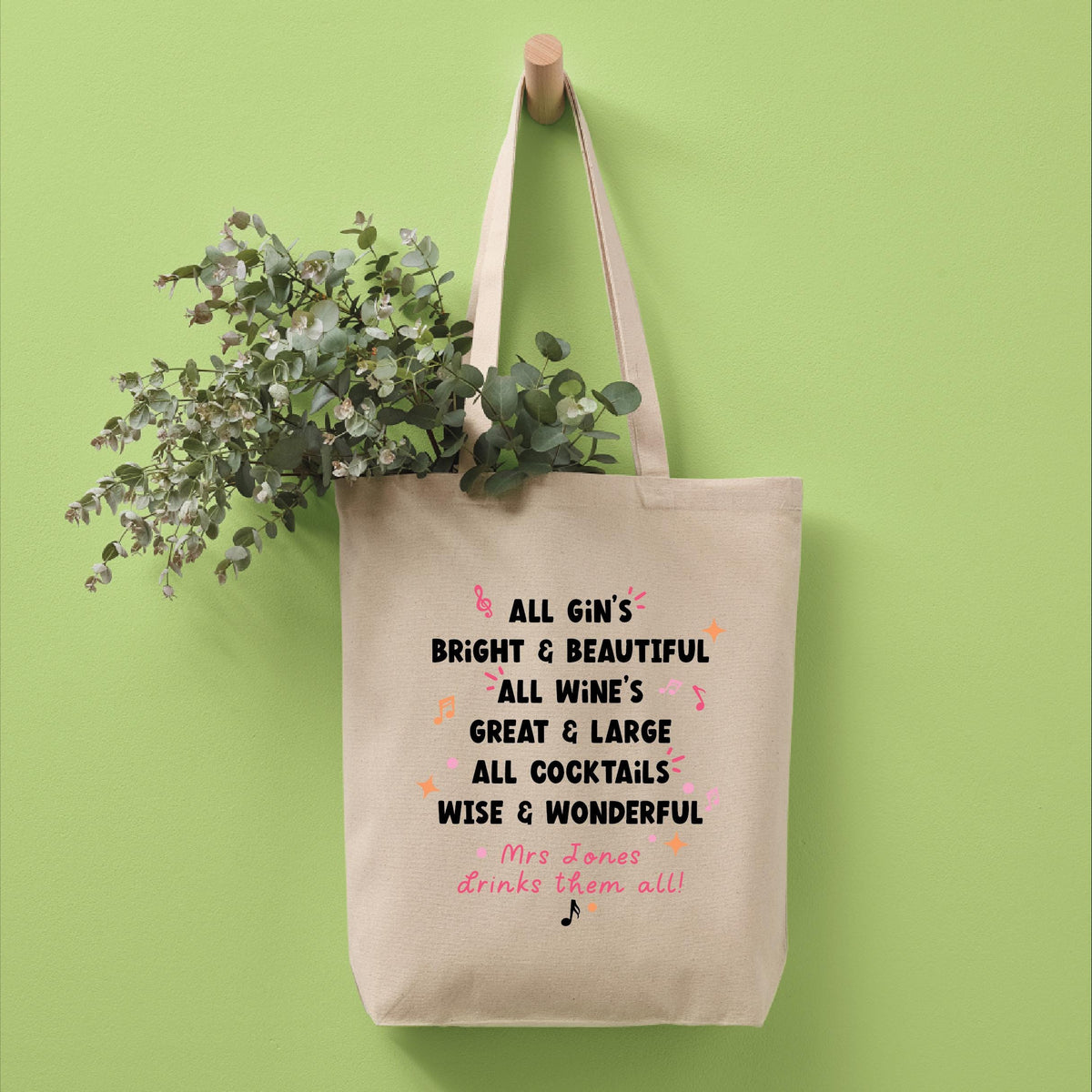Personalised All Things Bright Teacher Tote Bag