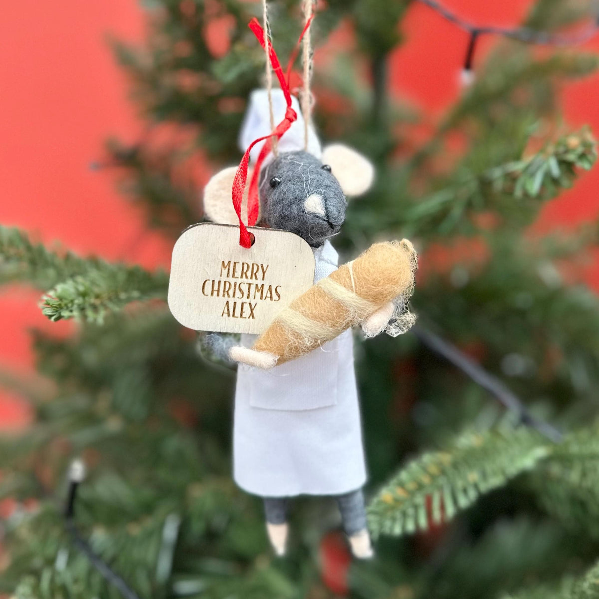 Personalised Sourdough Baking Mouse Christmas Decoration