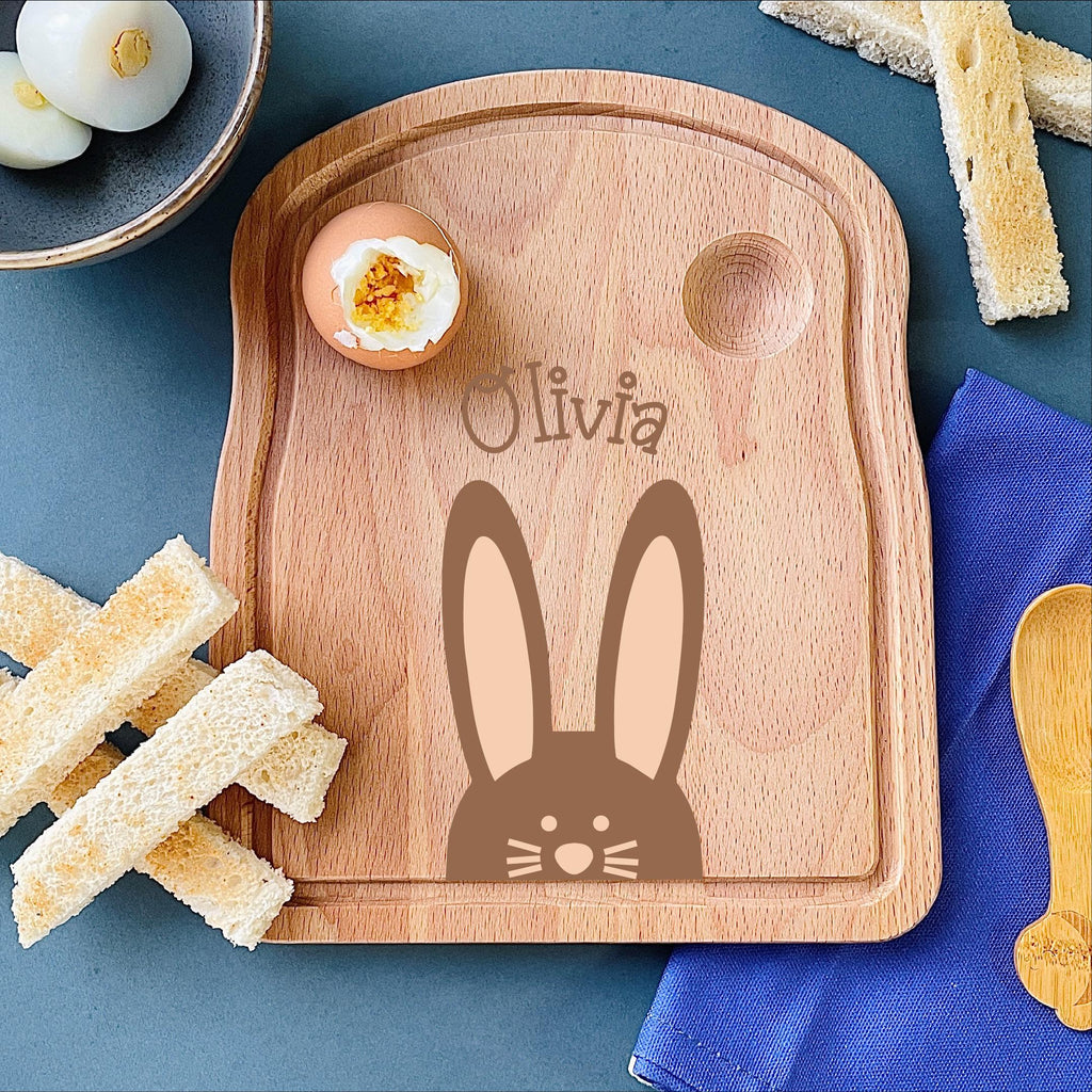 Personalised Hiding Easter Bunny Egg And Toast Board