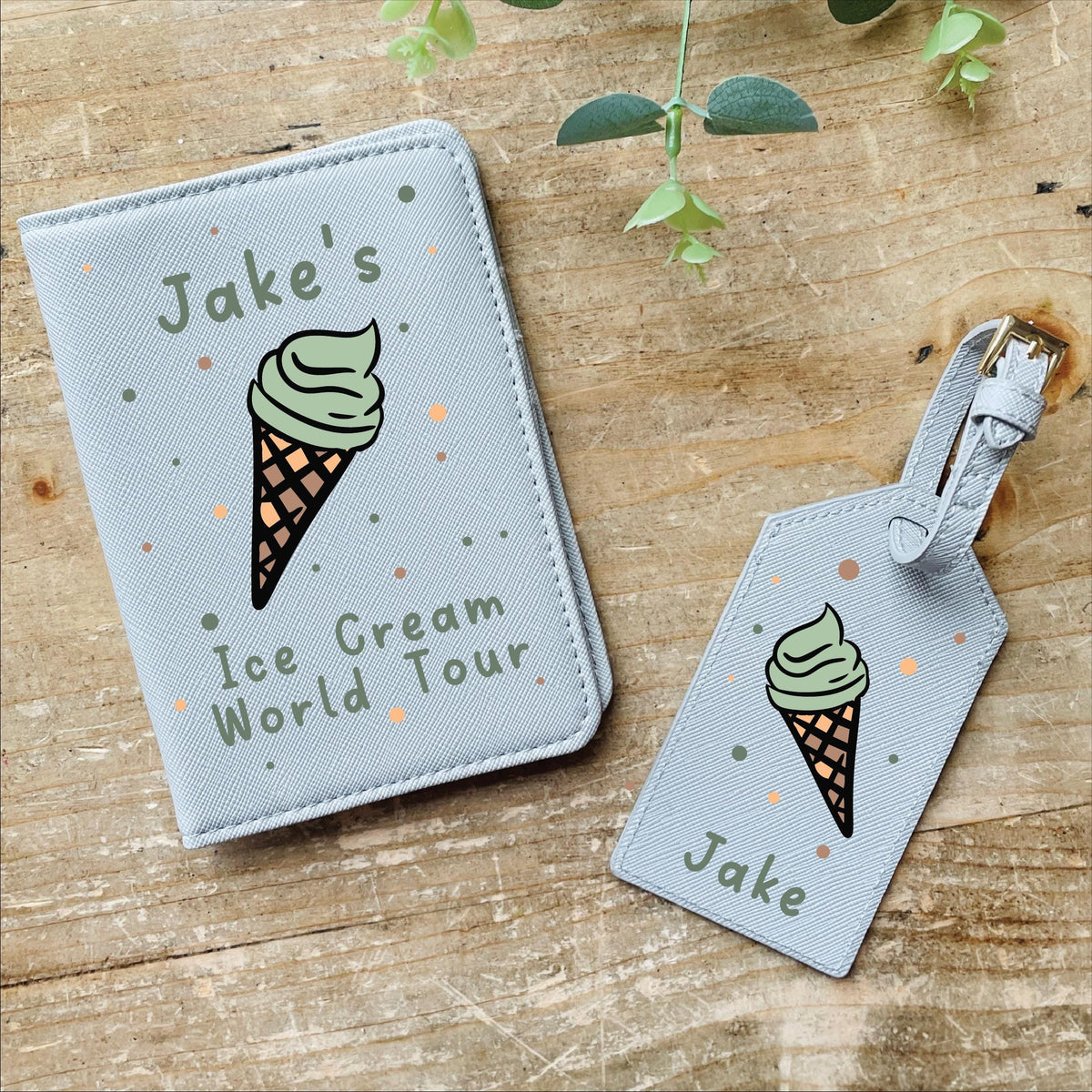 Personalised Ice Cream World Tour Passport And Luggage Tag