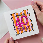 Personalised 40th Birthday Stripe Card
