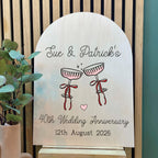 Champagne And Bows Personalised Anniversary Party Sign