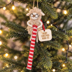 Personalised Felt Knitting Sheep Christmas Decoration