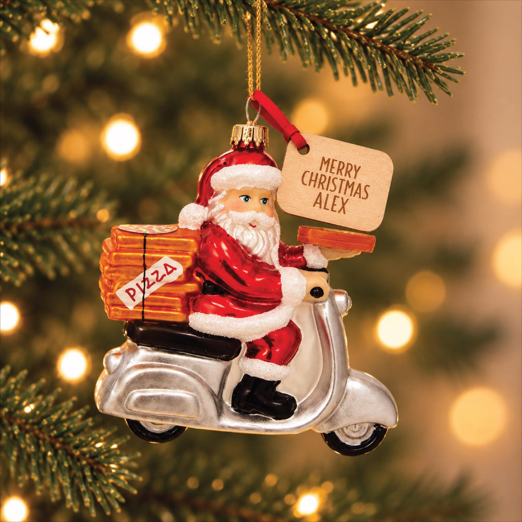 Personalised Santa Pizza Delivery Bauble