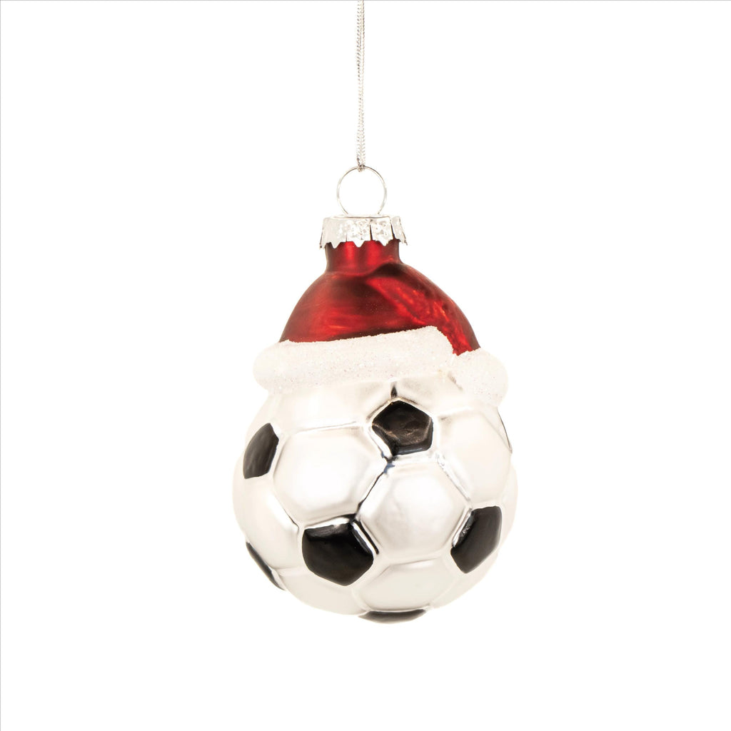 Personalised Santa Hat Football Bauble