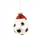 Personalised Santa Hat Football Bauble