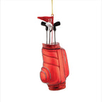 Personalised Red Golf Bag Christmas Bauble