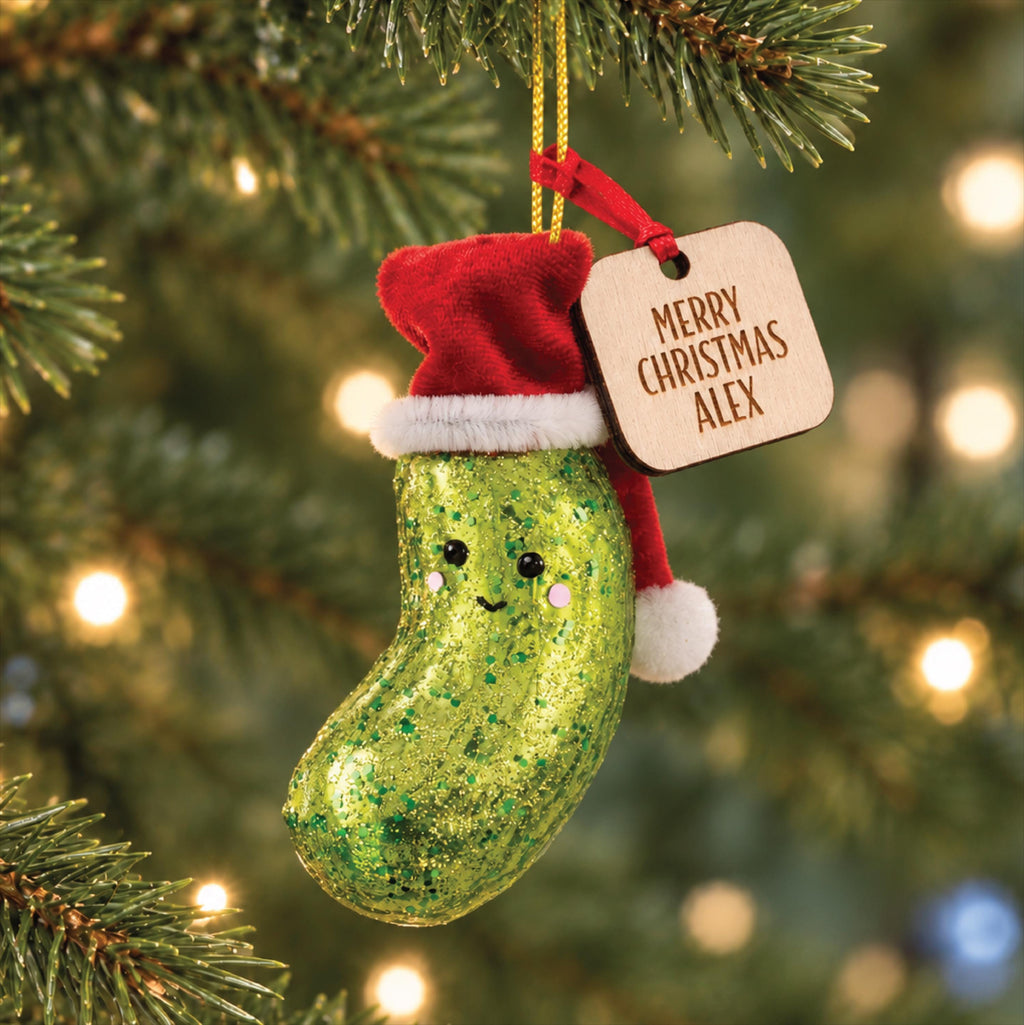 Personalised Santa Hat Pickle Bauble