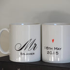 Personalised Mr And Mrs Wedding Mugs