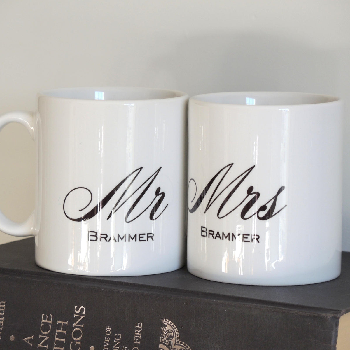 Personalised Mr And Mrs Wedding Mugs
