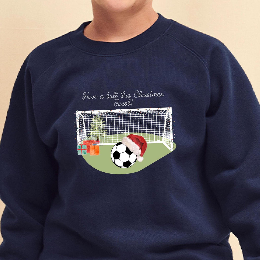 Kids Personalised Football Christmas Jumper