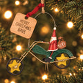 Personalised Santa On A Motorcycle Bauble