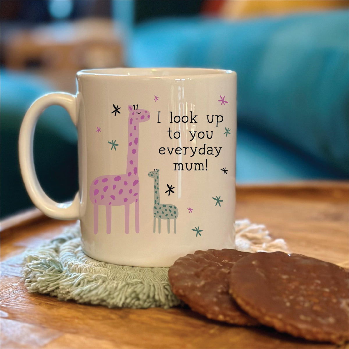 Personalised I Look Up To You Mum Giraffe Mug