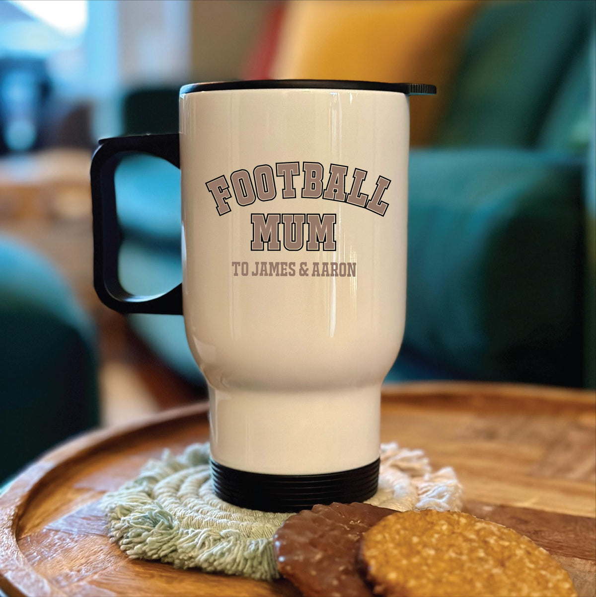 Personalised Football Mum Travel Coffee Cup
