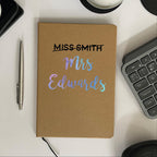 Personalised Miss Mrs Wedding Notebook