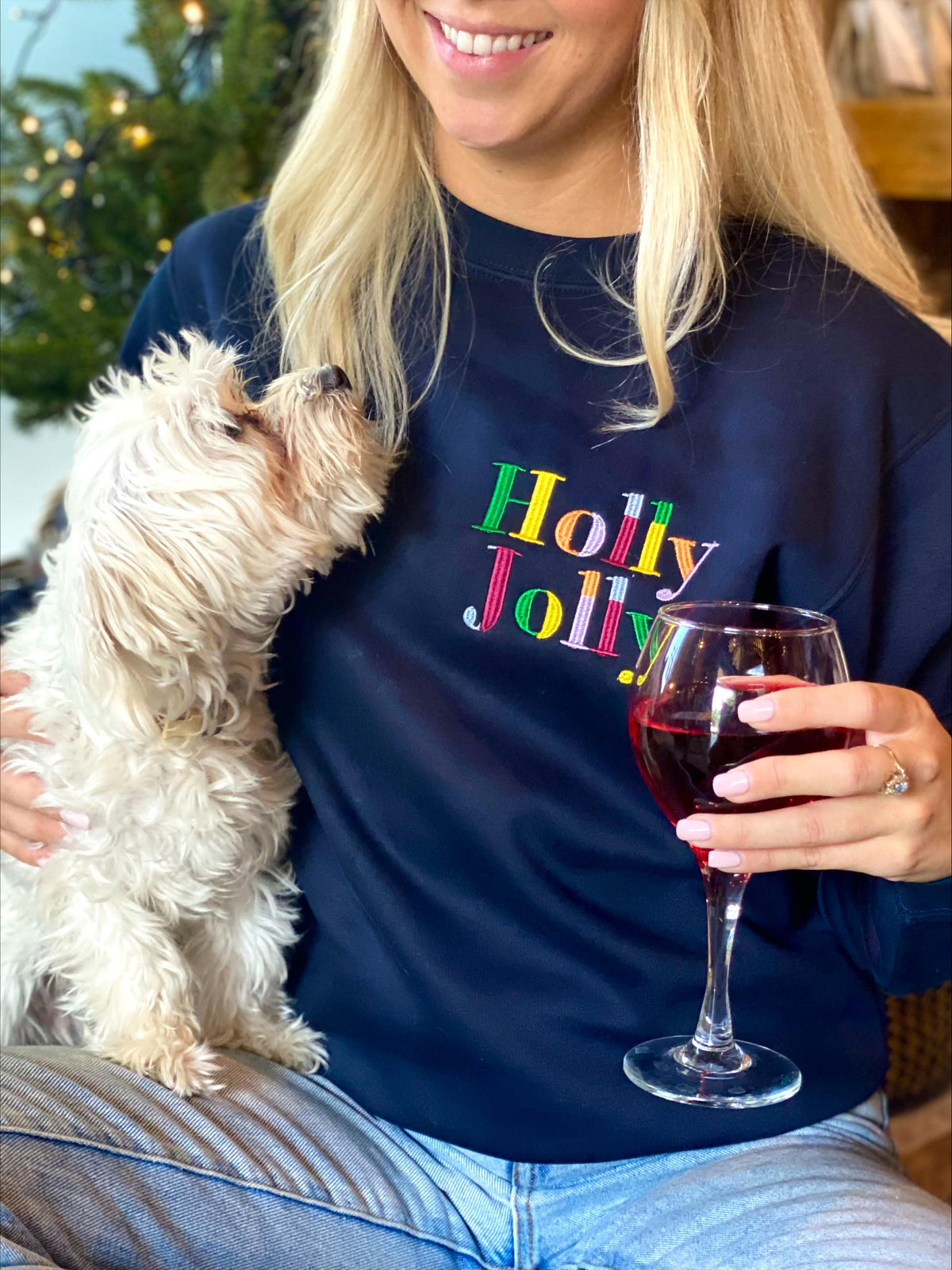Multi Coloured Holly Jolly Christmas Jumper