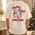 Personalised Coffee And Dogs Christmas T Shirt