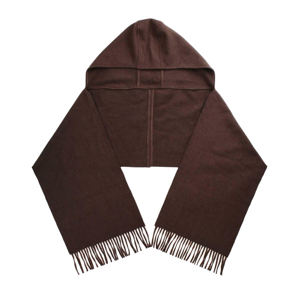 Personalised Hooded Brown Scarf