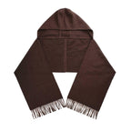 Personalised Hooded Brown Scarf