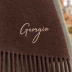 Personalised Hooded Brown Scarf