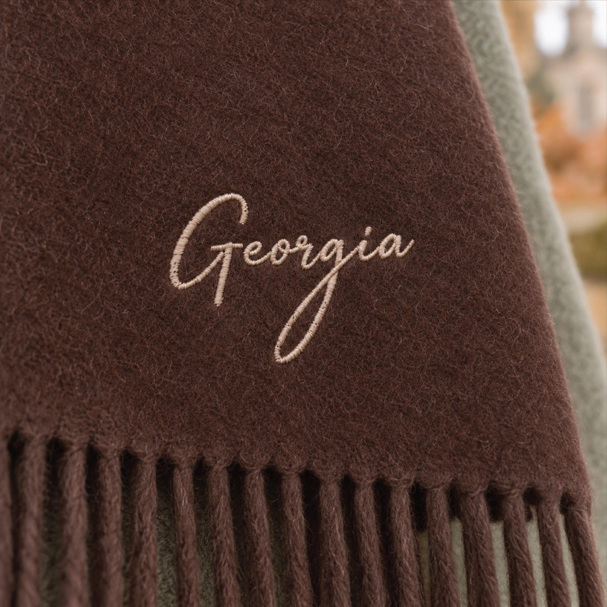Personalised Hooded Brown Scarf